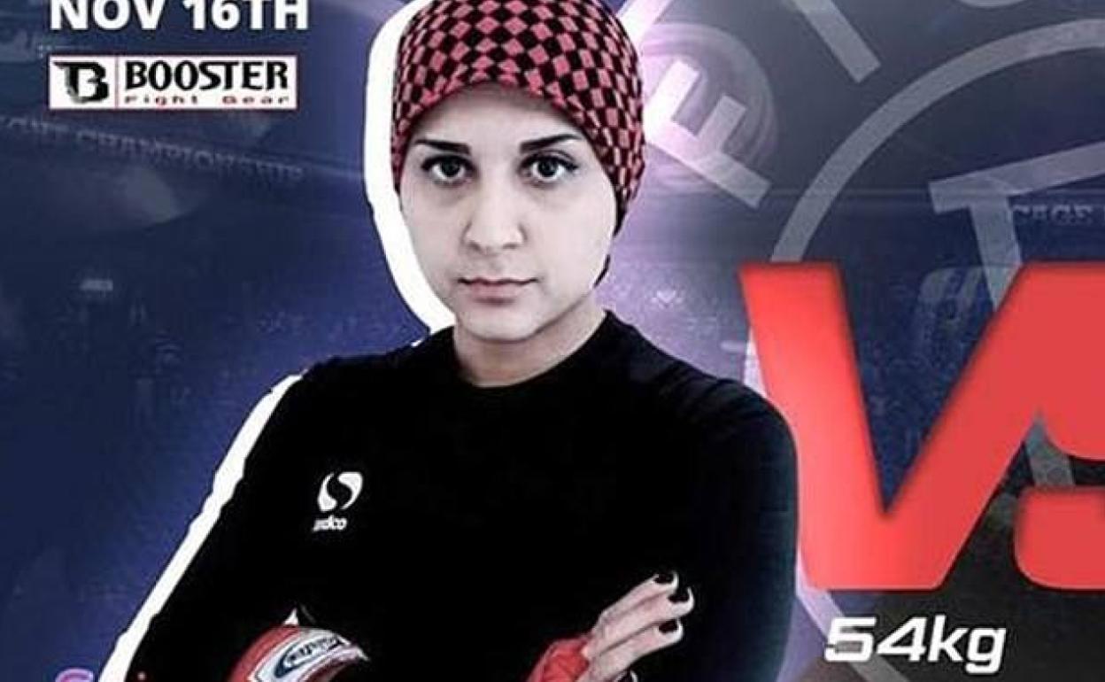 Imagen del cartel que anunciaba el combate del pasado sábado. 