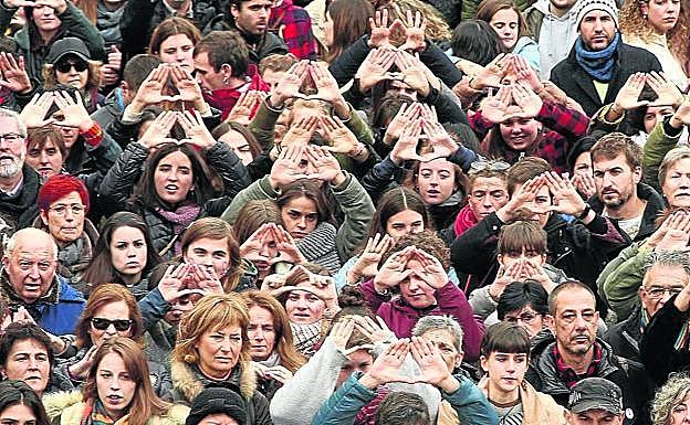 Manifestación el año pasado en el día contra la violencia machista. 