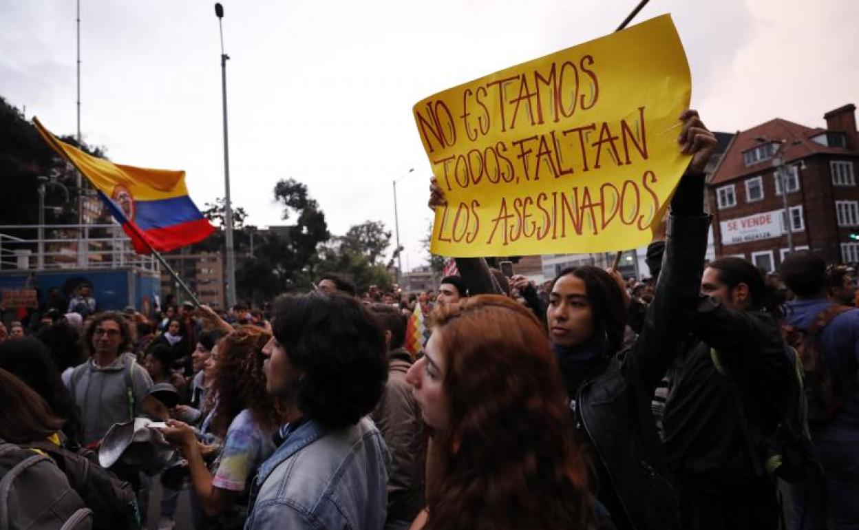 Imagen de las protestas por el joven. 