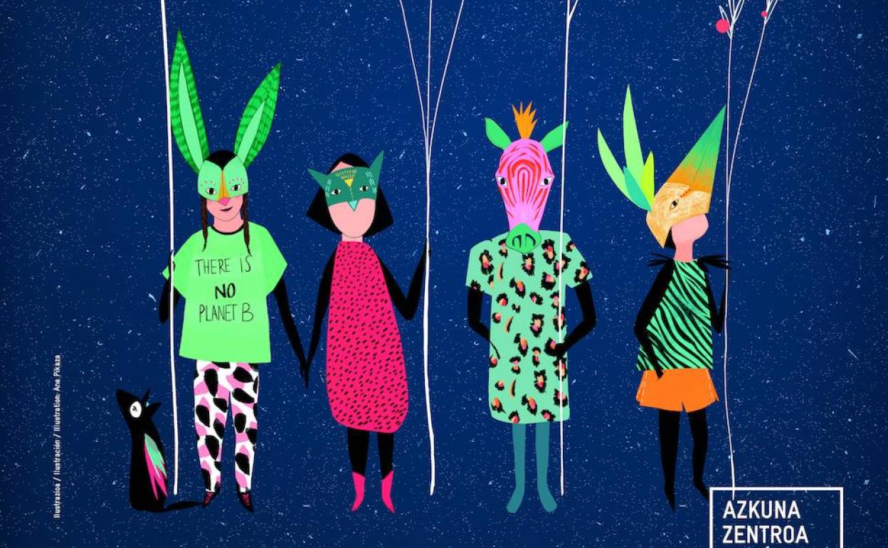 Cartel de Gabonak Arte, concebido por la artista Ane Pikaza.