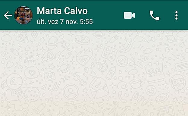 Whatsapp de Marta Calvo, con su última conexión.
