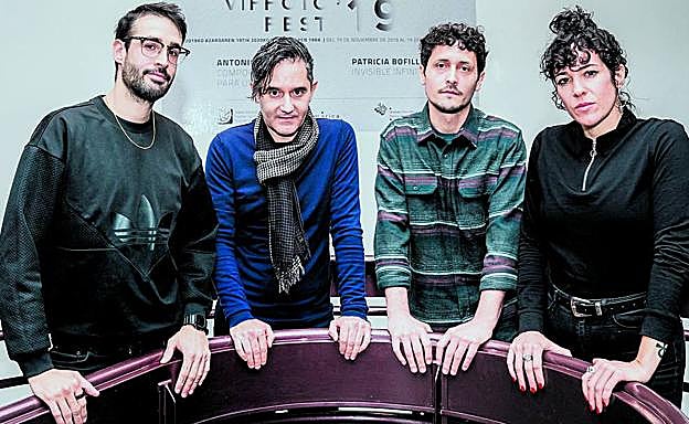 Gorospe, director de Viphoto, Roberto Aguirrezabala, Antonio Guerra y Rocío López (SFA).