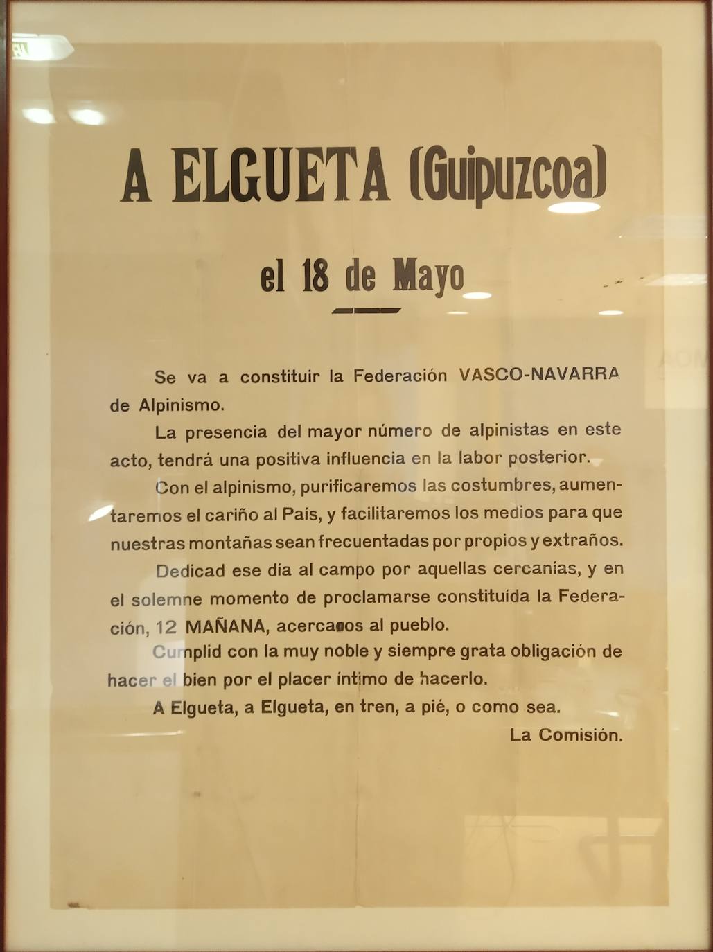 Acta fundacional de la Federación Vasconavarra de Montañismo, en 1924