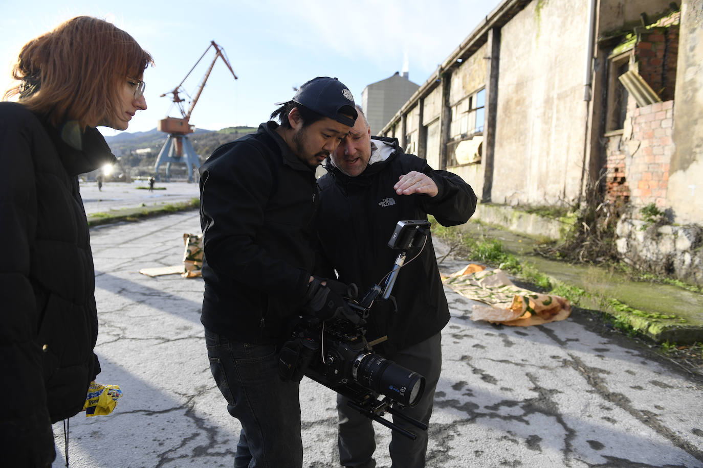 Rodaje de la webserie norteamericana «utopia plantilla» en los exteriores del entorno edificio de molinos (muelle astillero). 