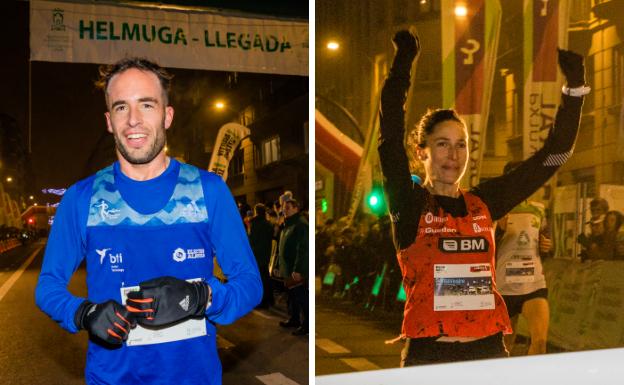 Iván Fernández y Elena Loyo a su entrada en la meta. 