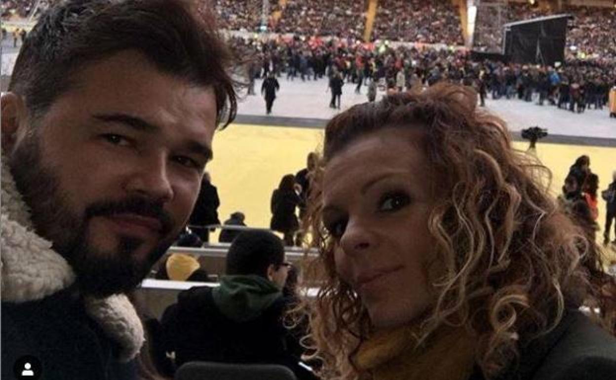Rufián y Mireia, cuando aún eran pareja.
