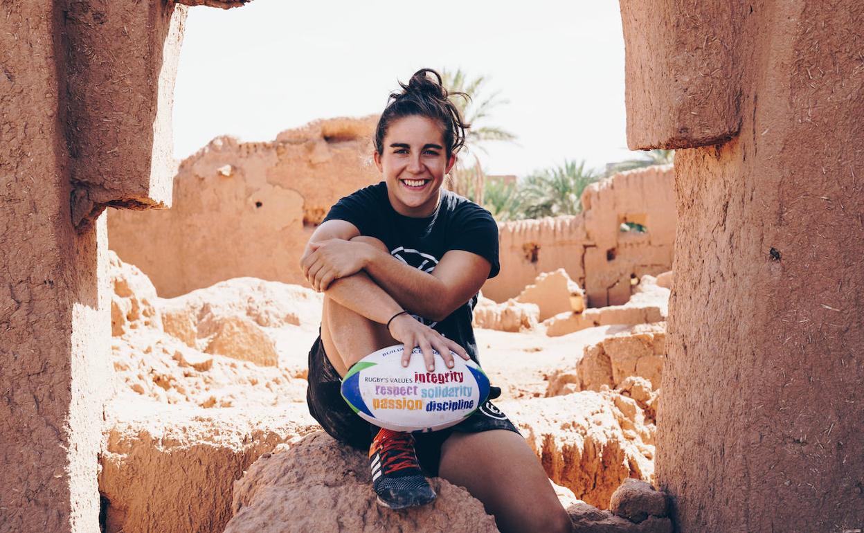 Patricia García durante su estancia en Marruecos en 2017, con su programa solidario. 