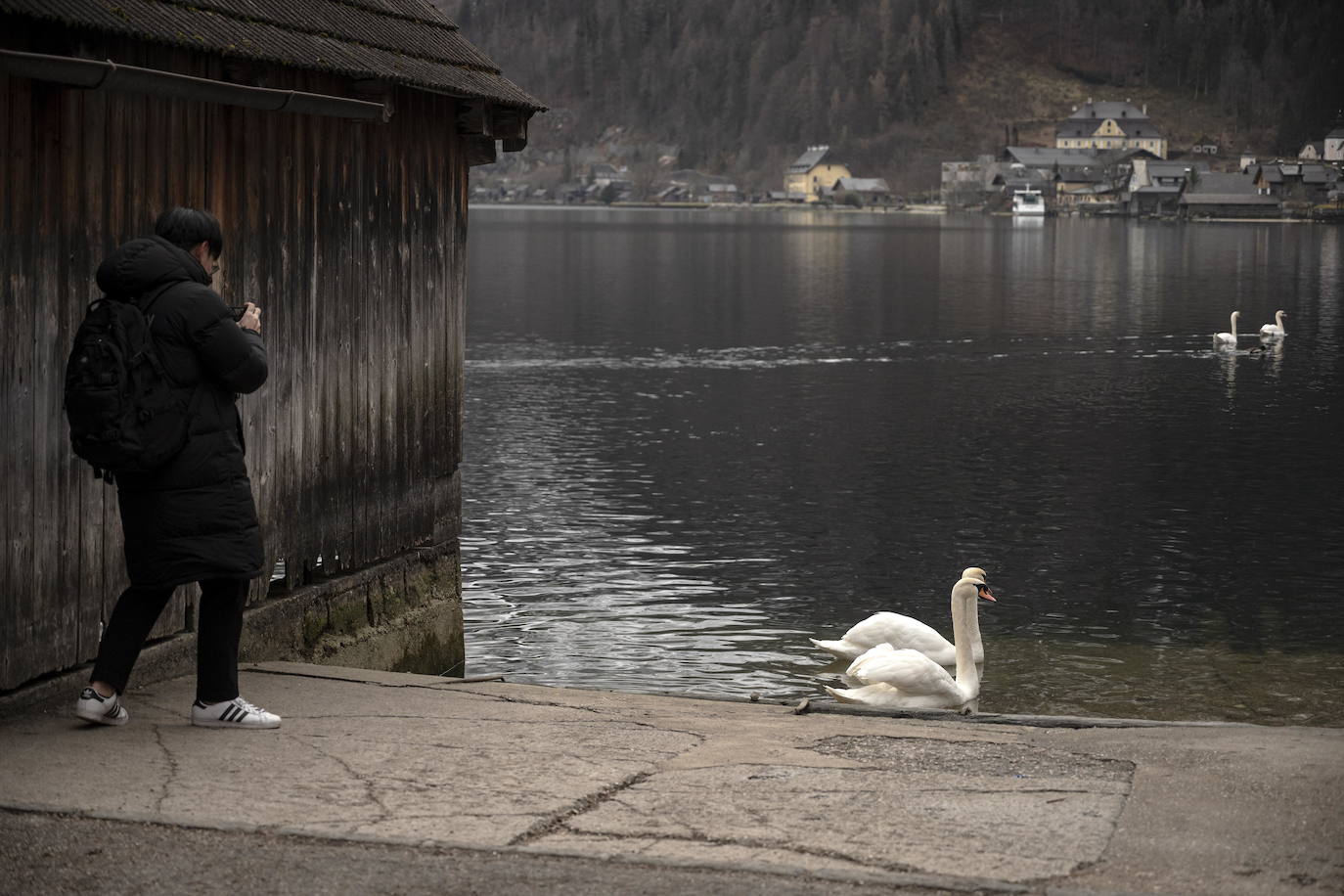 Hallstatt era hace diez años una villa idílica al borde de un lago de ensueño y aún lo sigue siendo, pero de otra manera. Lo que entonces le faltaba al pequeño pueblo austriaco, ahora le sobra. Tiene gente para dar y regalar, la hay por todas partes, tanta que hasta los visitantes se cuelan sin permiso en las casas en busca de un baño que no esté ocupado. En el pueblo residen 778 vecinos pero no lo parece porque apenas se les ve. Su presencia se diluye ante las riadas de personas que transitan por las calles en busca de un lugar vacío donde sacarse una foto mientras decenas de drones sobrevuelan los tejados para obtener imágenes impactantes. Hay turistas que llegan a la localidad convencidos de que se encuentran en un parque temático donde todo es de cartón piedra y todo está a la venta. Otros creen que están recorriendo el auténtico Arendelle, el reino de la película 'Frozen'. Hallstatt es un pueblo de moda, hasta ha sido calificado como «el más 'instagrameable' del mundo», y eso está siendo su ruina