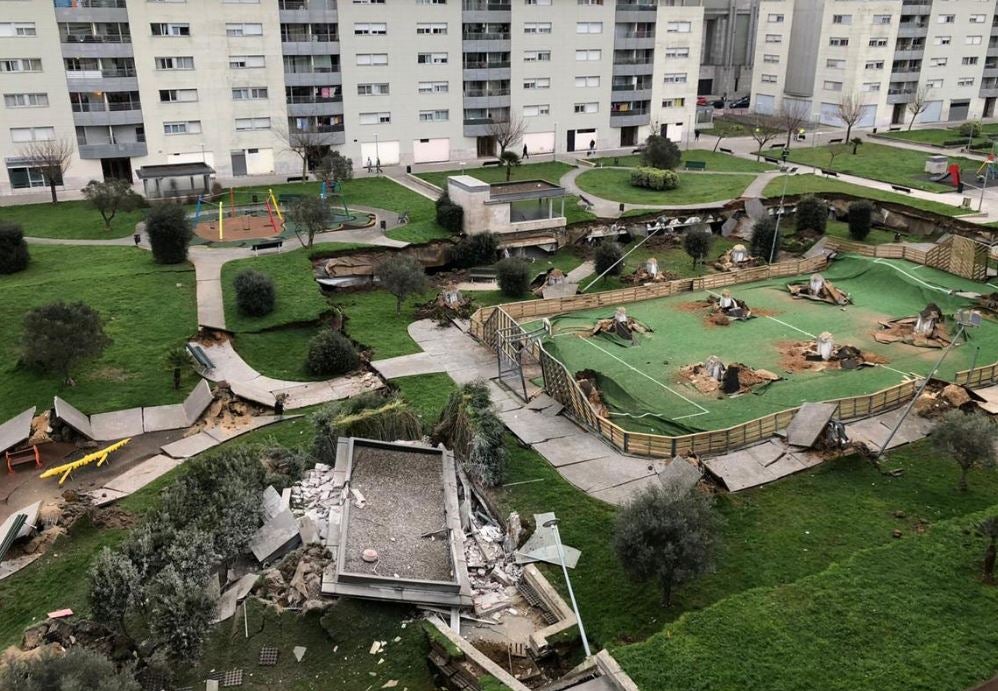 Fotos: Las imágenes del hundimiento de un parking subterráneo en Santander