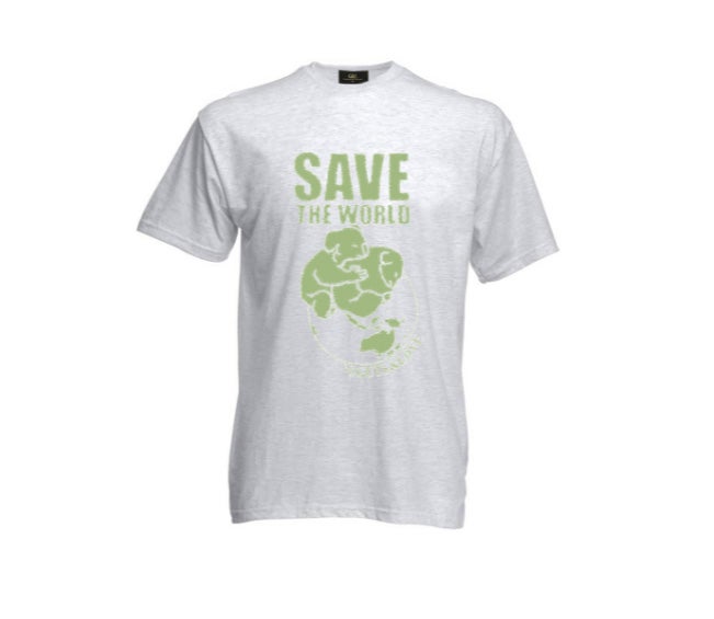 Camiseta de hombre 'Save the world', de Guts & Love (30 euros, beneficios íntegros a WWF Australia).