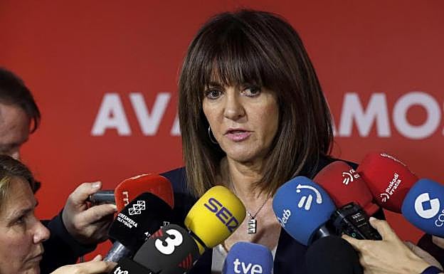 Mendia ha atendido a los medios esta mañana en la sede del PSE en Bilbao.