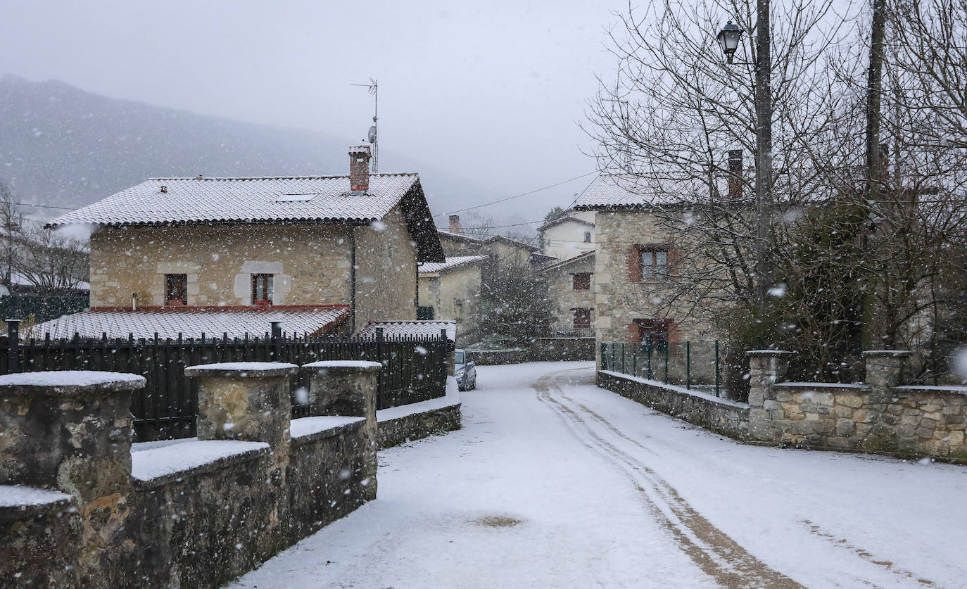 Fotos: Ligeras nevadas en Álava