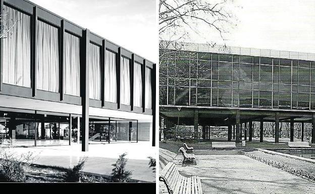 A la izquierda, Edificio Bacardí en México DF, construido por Mies van der Rohe. A la derecha, el museo moderno, de 1970, inspirado en el ejemplo mexicano.