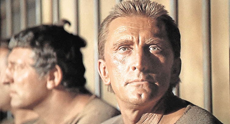 Kirk Douglas en una escena de la película 'Espartaco'.