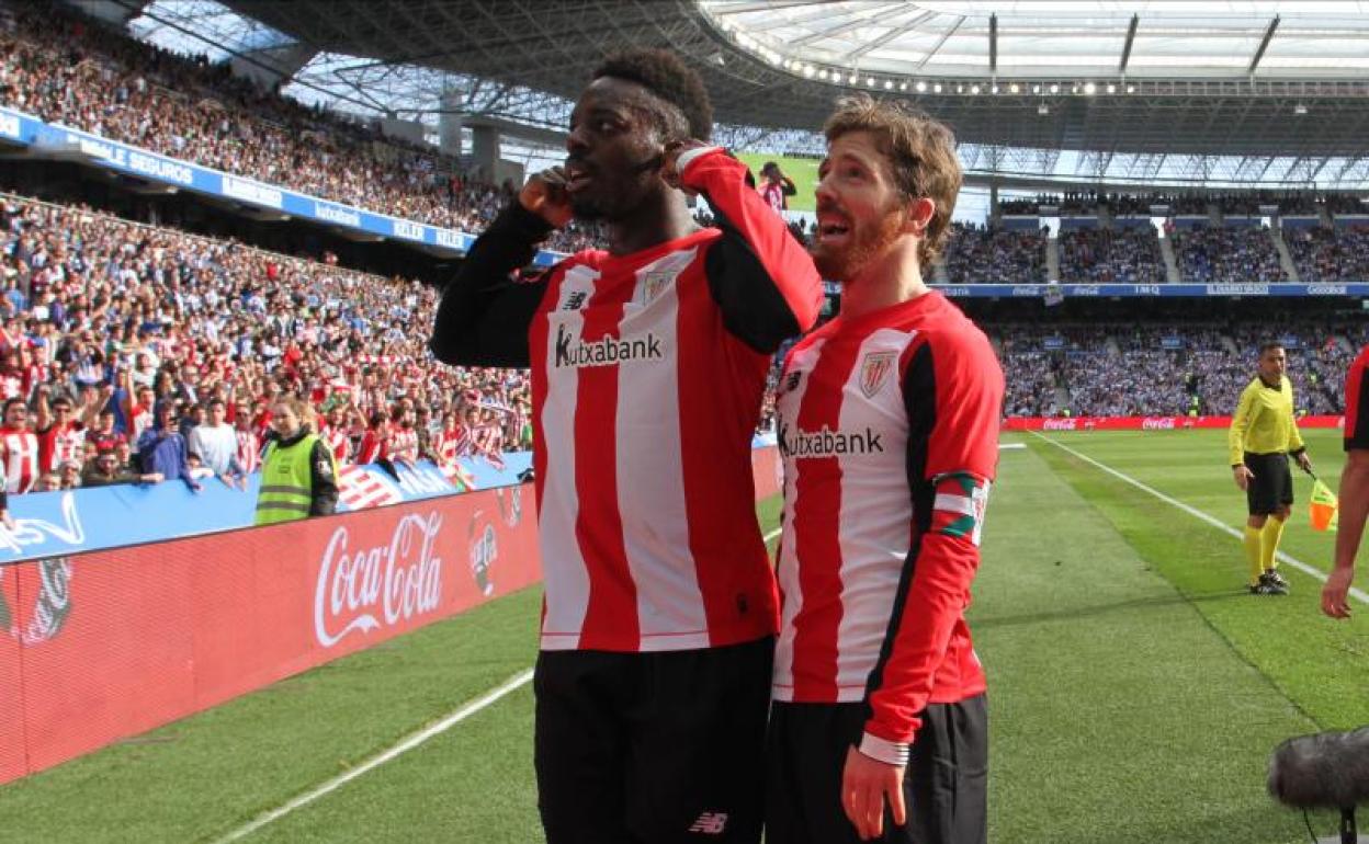 Williams y Muniain celebran el gol del Athletic.