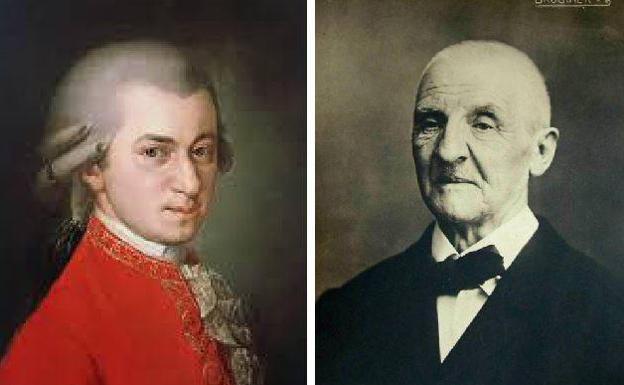 Wolfgang Amadeus Mozart y Anton Bruckner.