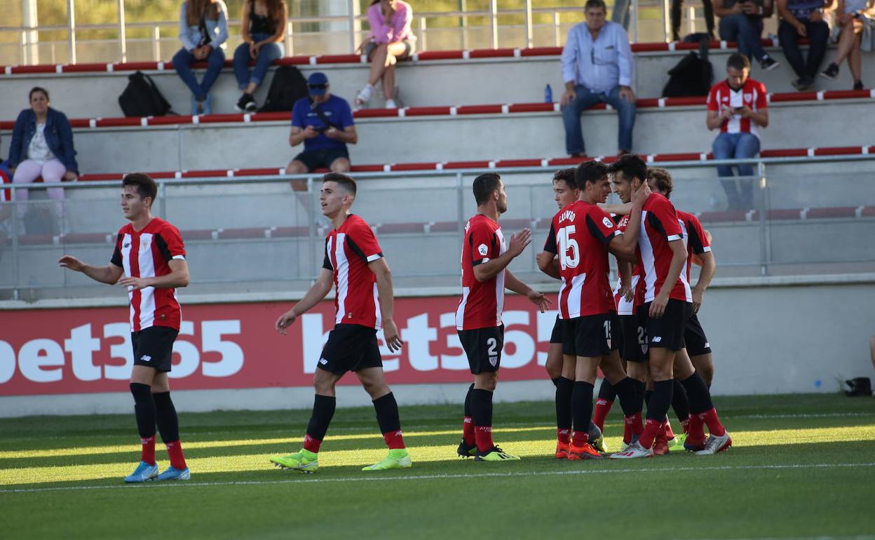 Los 'cachorros', durante el partido contra el Osasuna Promesas. 