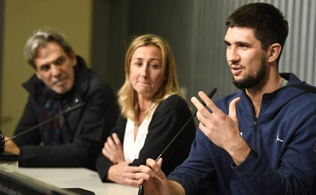 Axel Bouteille, en su despedida del Bilbao Basket.