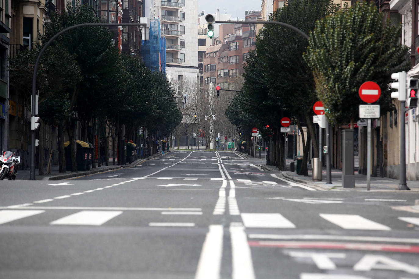 La calle Hurtado Amézaga, junto a Zabalburu.