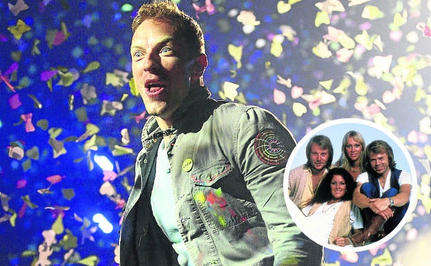 Chris Martin, líder de Coldplay, en concierto. Su música, al igual que la de Abba, puede ser una inyección de energía.