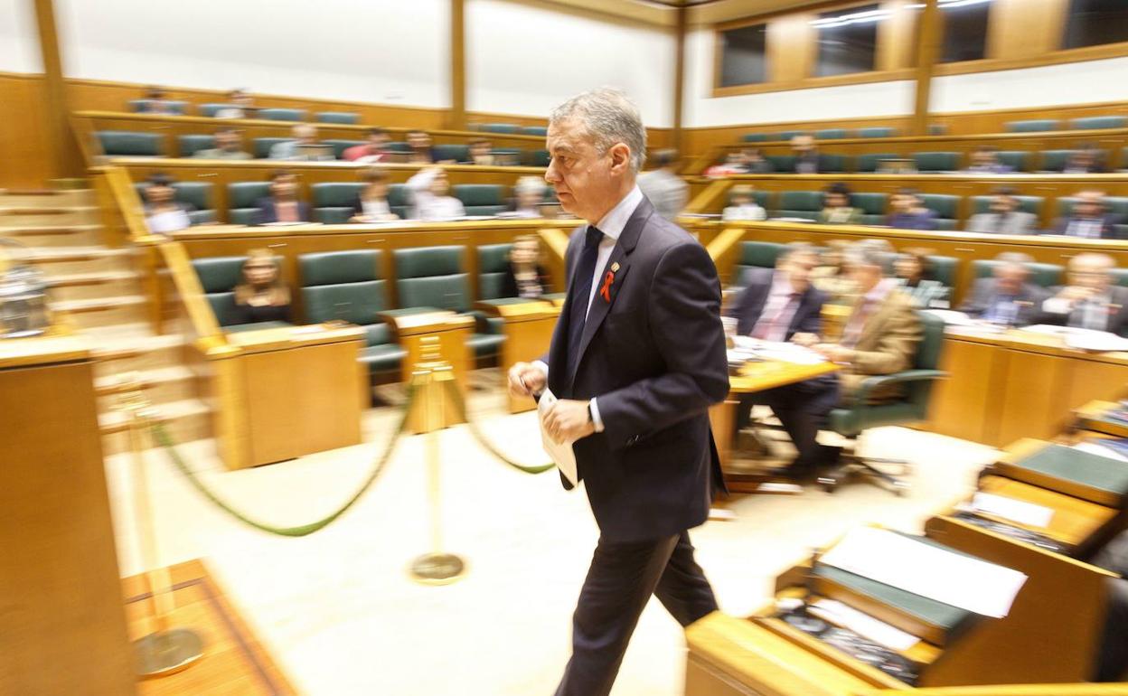 Urkullu, en el Parlamento vasco.