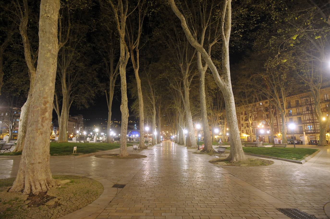 El paseo de El Arenal, sin un alma.