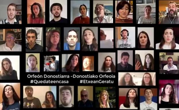 50 voces del Orfeón Donostiarra cantan el 'Hallelujah' desde las casas