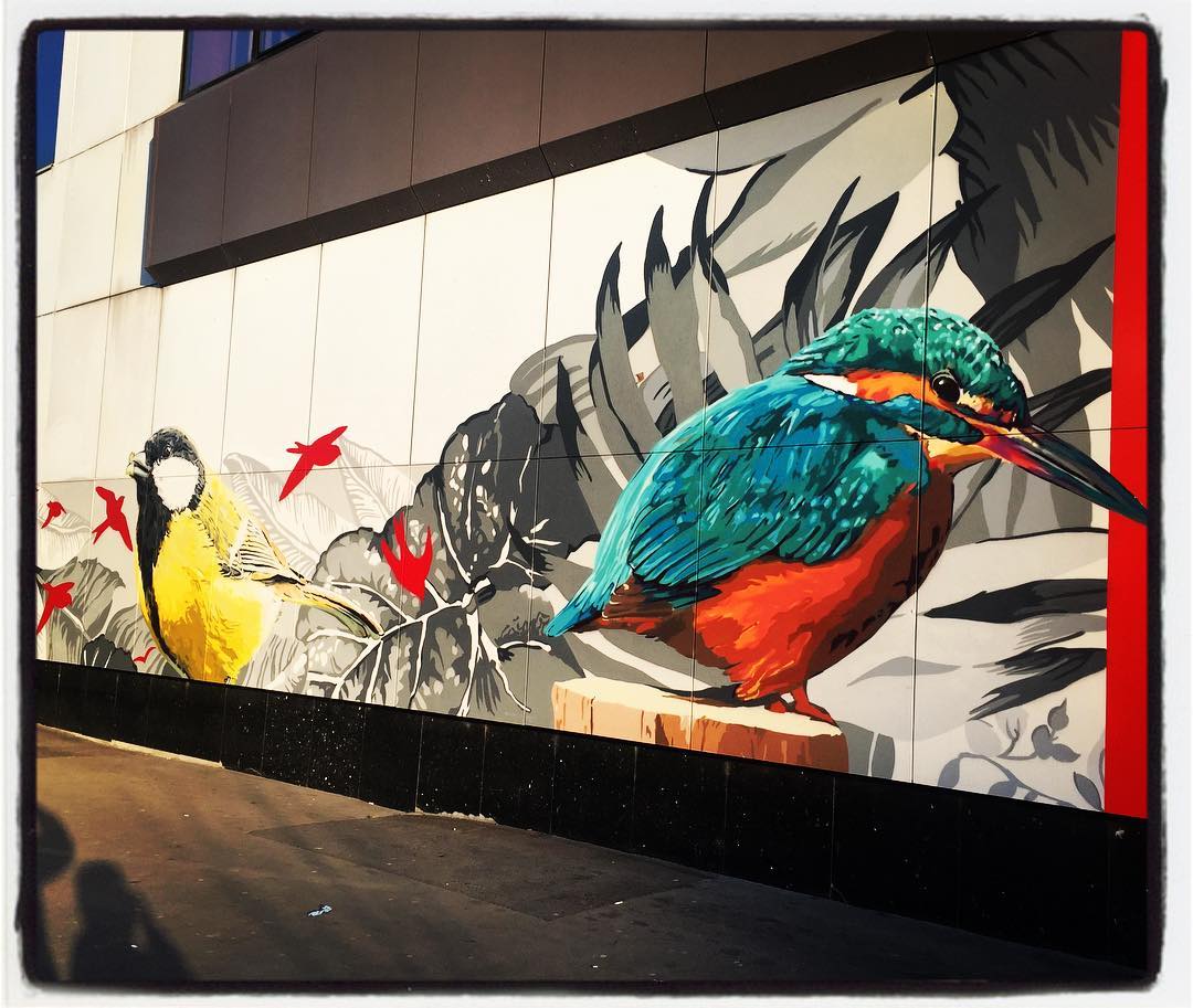 Si hablamos de arte en la calle donde la flora y la fauna sean protagonistas, sin duda, tenemos que hacer referencia al espectacular mural que decora parte de la fachada del centro comercial del barrio de Ariznabarra. Esta alegría para los ojos lleva la firma de la artista Eva Mena. Es toda una muestra de biodiversidad. ¡No se lo pierdan! Es simplemente espectacular.