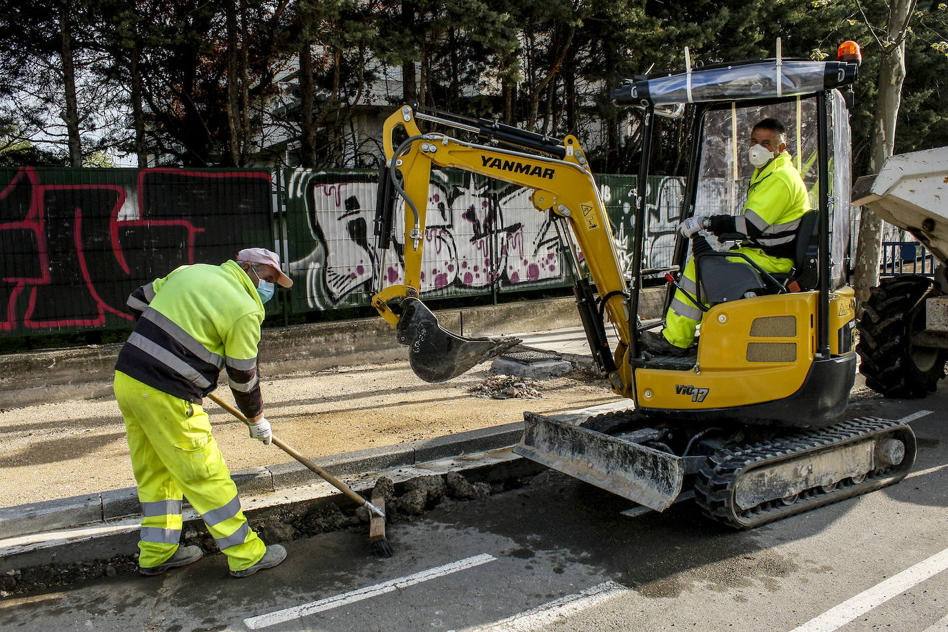 Obras para la implantación del BEI, en Mendizorroza.