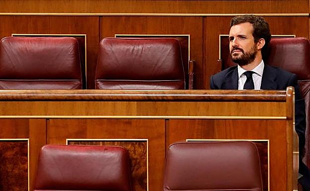 Casado, el pasado miércoles en el Congreso. 