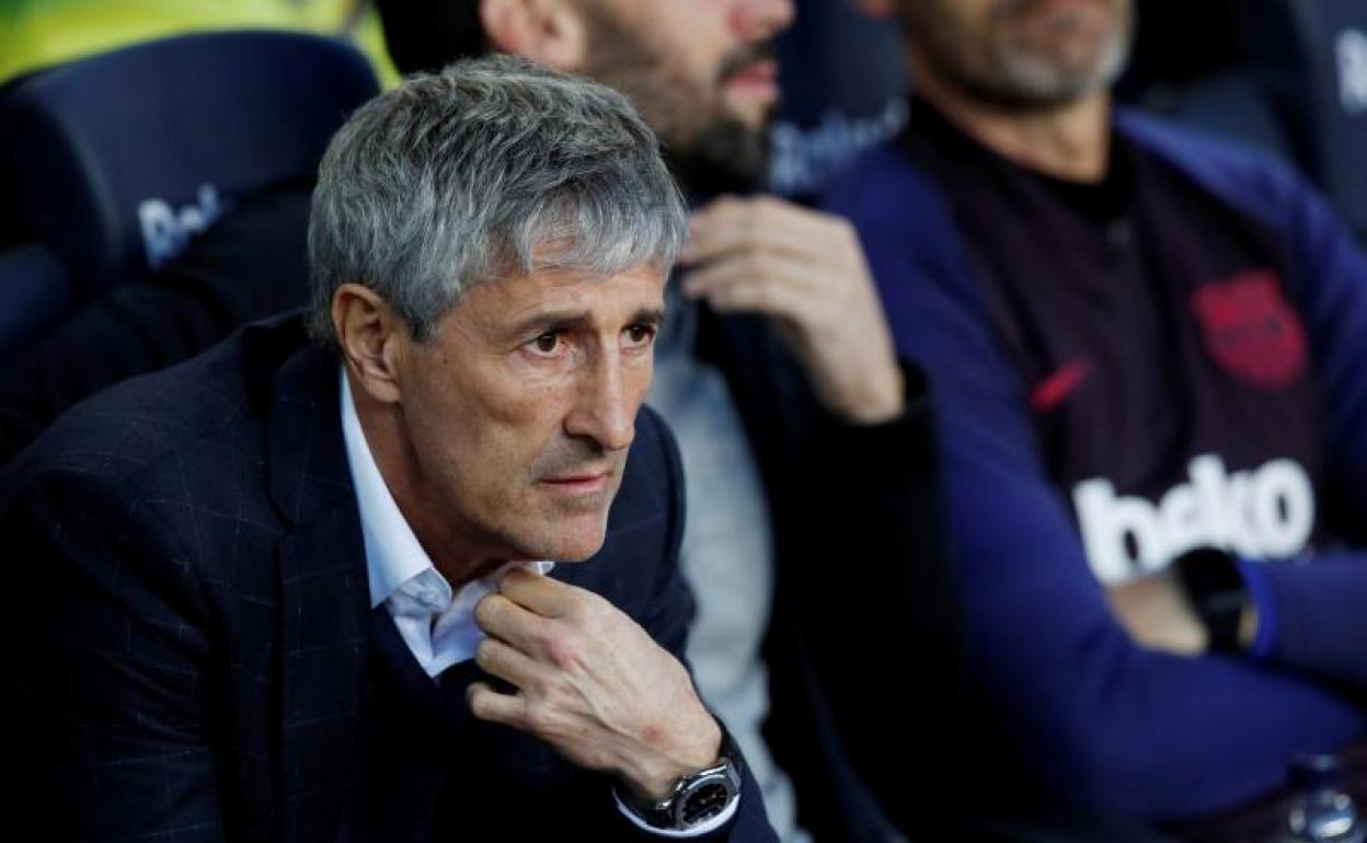 Quique Setién, durante un partido. 