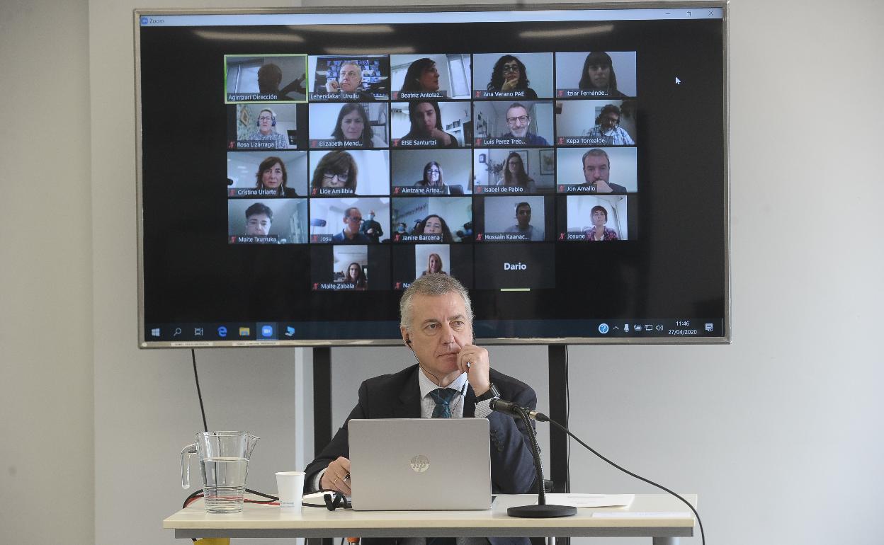 Urkullu, durante el acto de presentación del proyecto. 