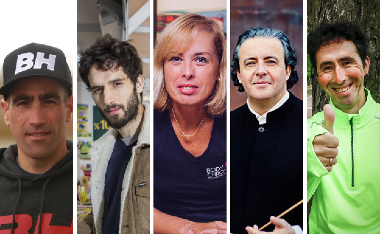 Los cinco primeros rostros vitorianos que toman parte en la campaña de apoyo al comercio local. 
