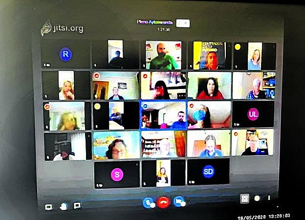 Los ediles se conectaron telemáticamente. 