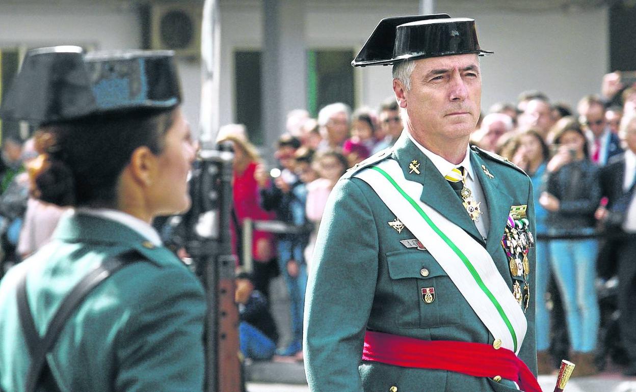 Félix Blázquez, nuevo 'número tres' de la Guardia Civil, en el acuartelamiento de Sansomendi, en Vitoria. 