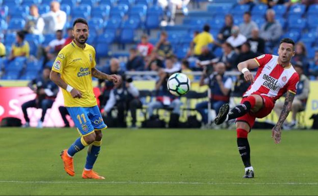 Imagen de un partido entre Las Palmas y el Girona. 