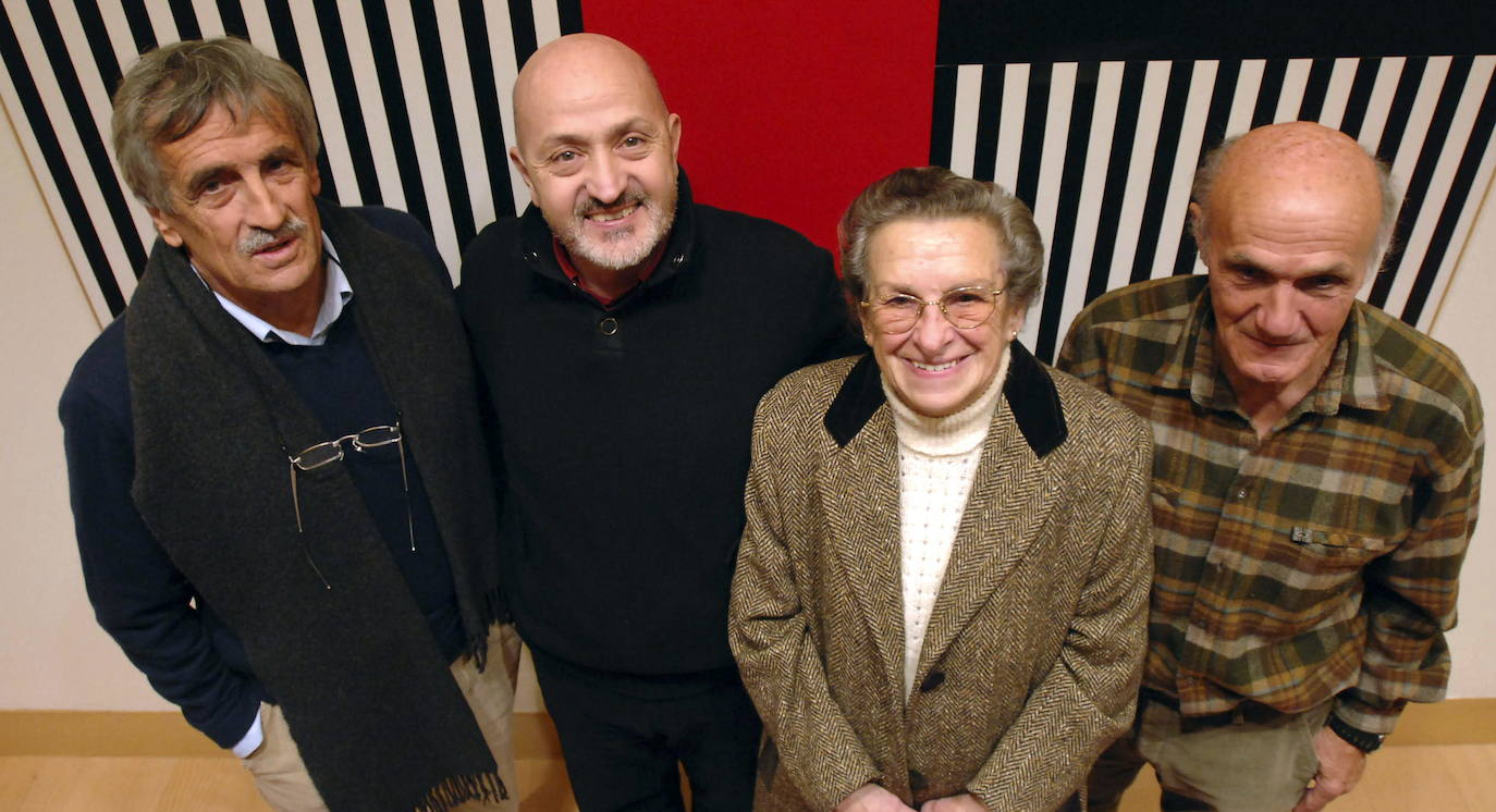 Montañeros pioneros. Angel Landa, Sebastian Alvaro, Maritxu Bilbao y José Maria Régil