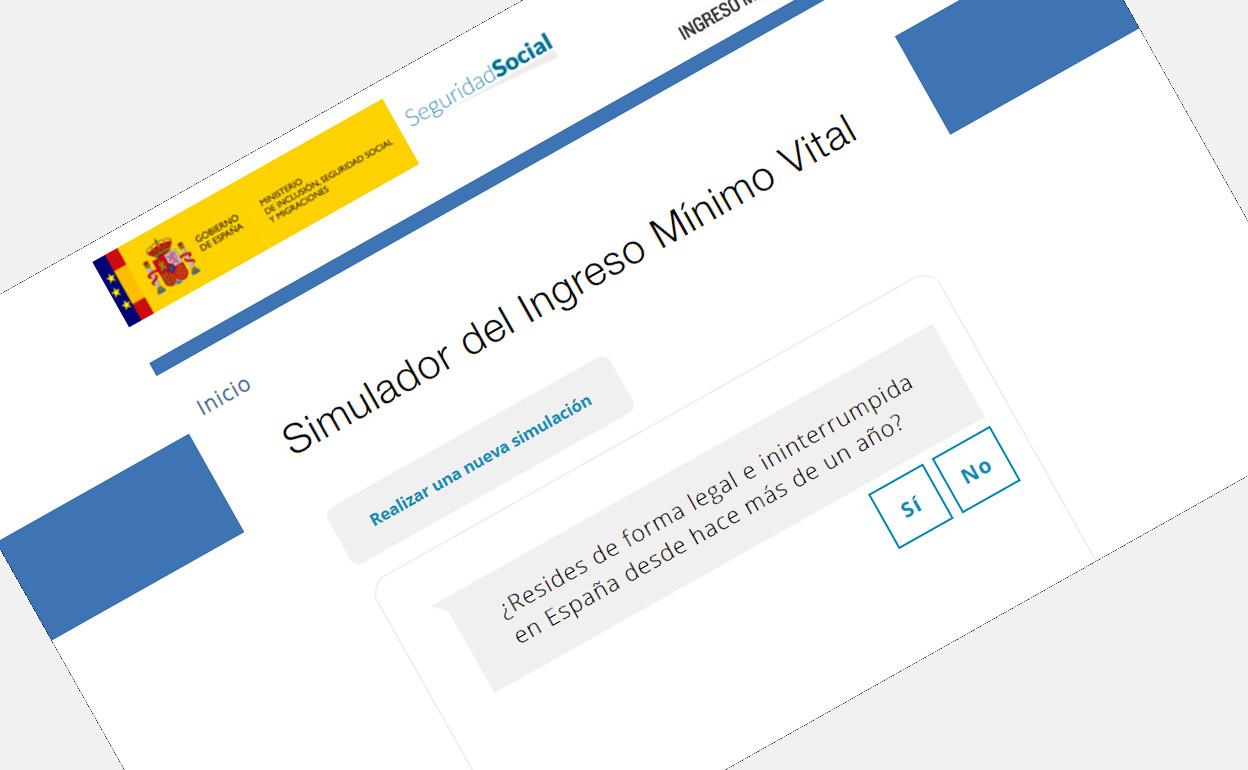 Web del simulador del Ingreso Mínimo Vital