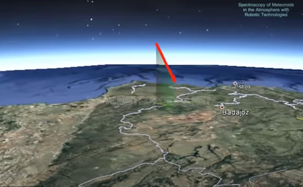 Lugar por el que pasó la bola de fuego en España.