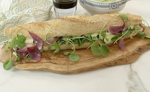 Receta de bocata Lasarte, con mayonesa de ostras y pechuga de pollo