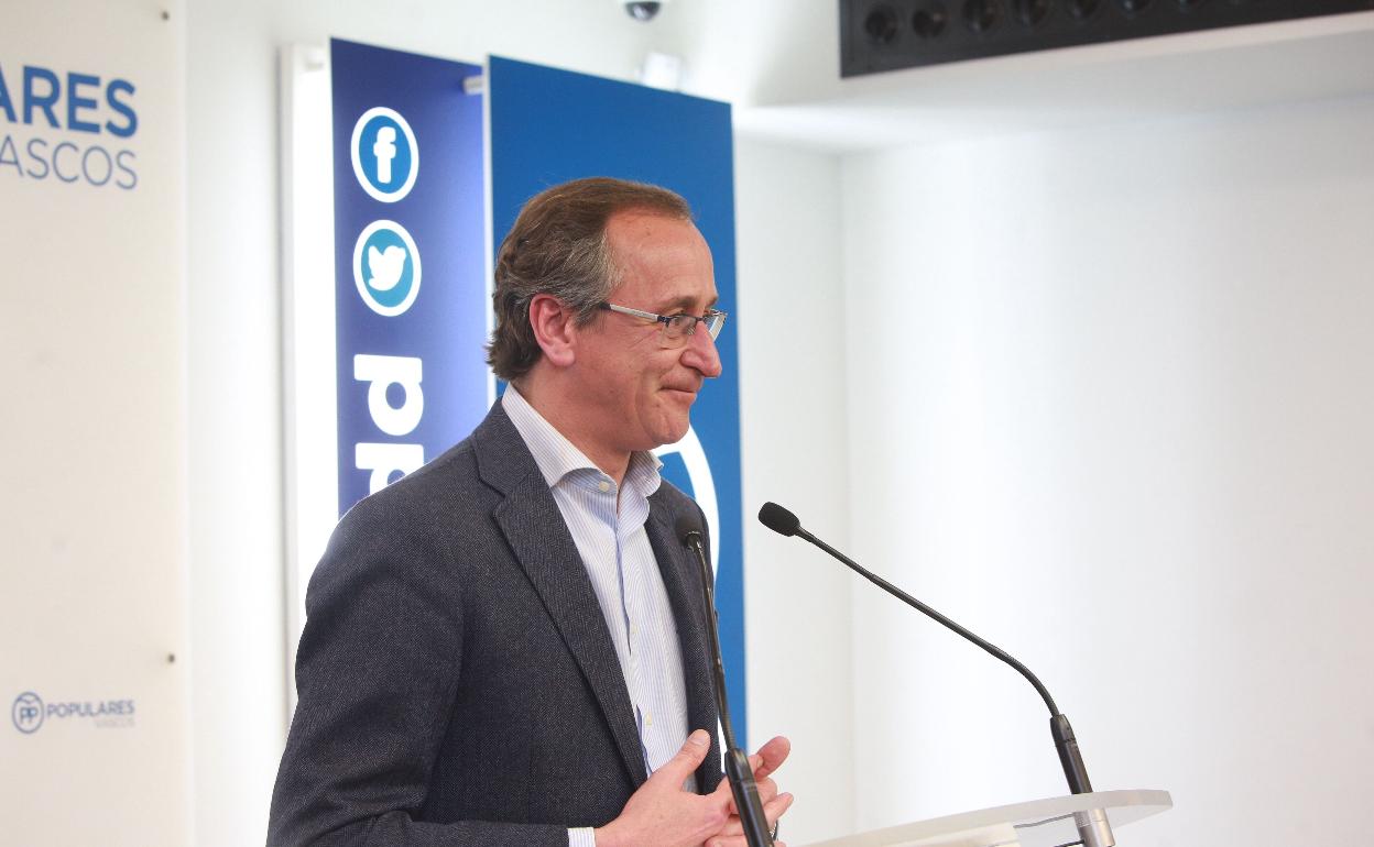 Alfonso Alonso, el día que anunció su marcha del PP. 