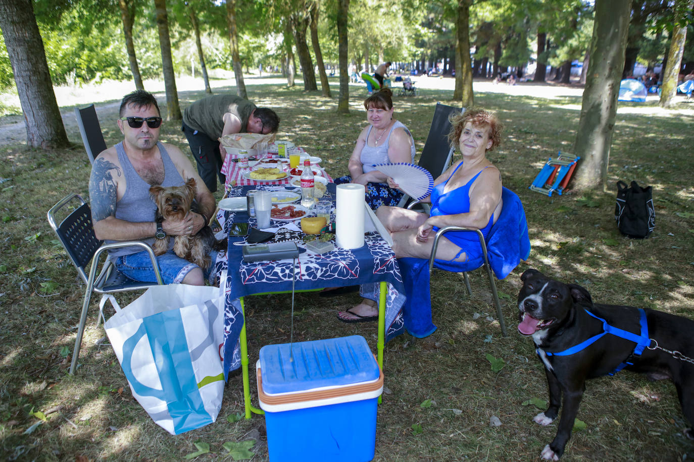 Alaveses y visitantes de Bizkaia y Gipuzkoa han elegido el pantano para hacer frente al calor.