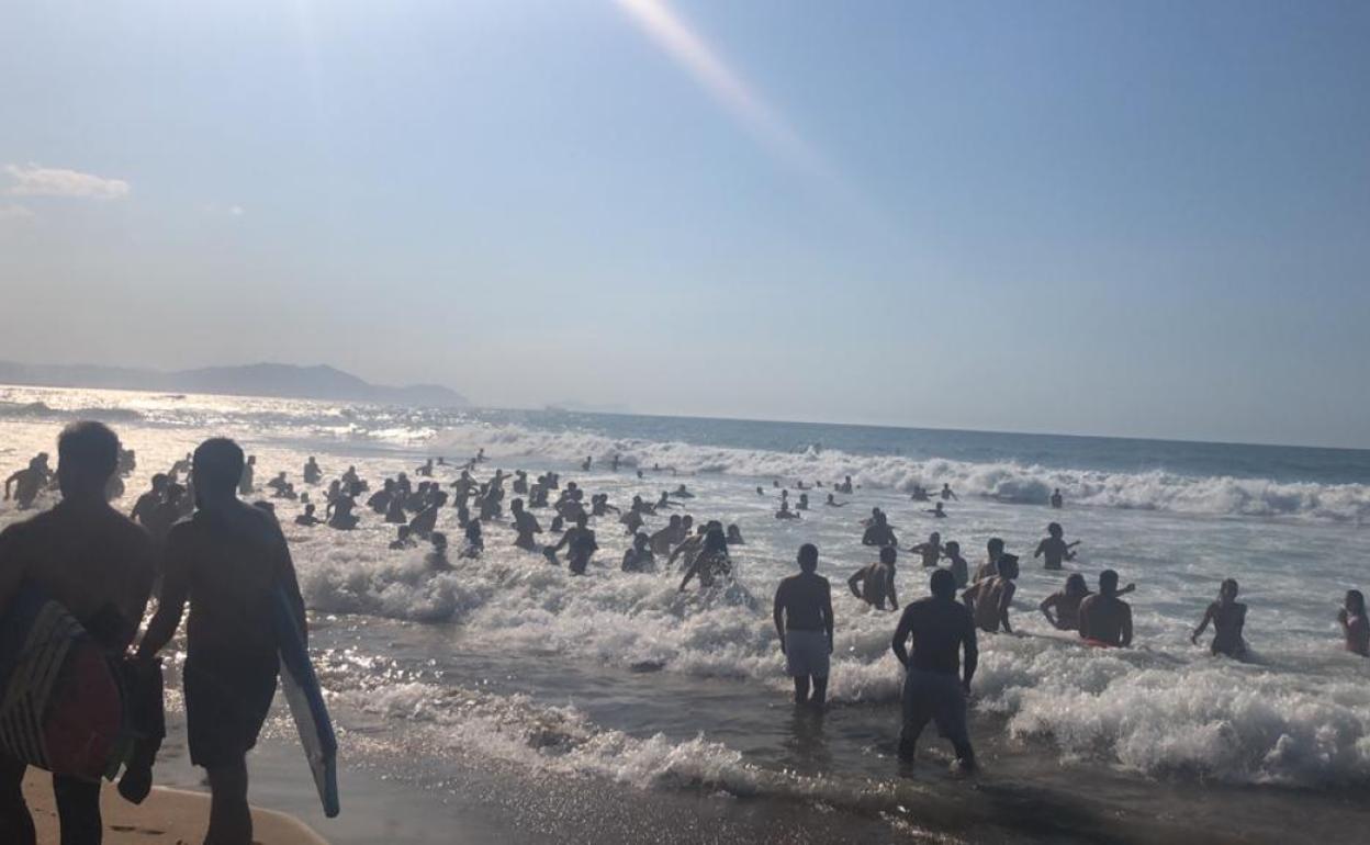 Imagen de la playa de Sopela este jueves.
