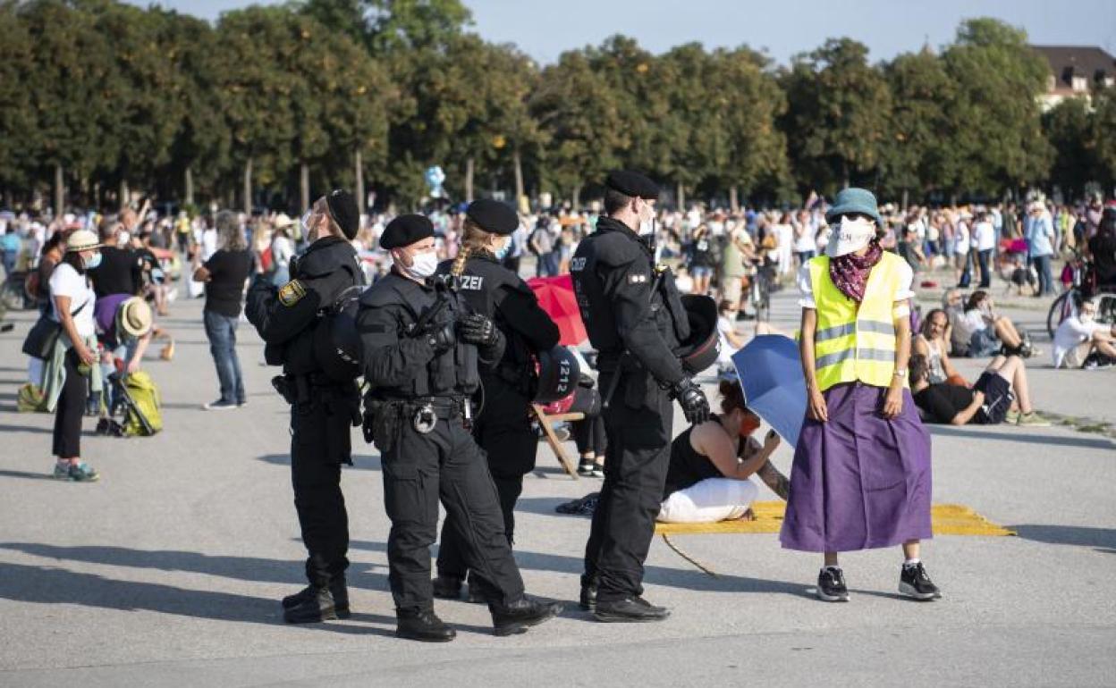 Manifestación contra las restricciones por el coronavirus en Munich, Baviera