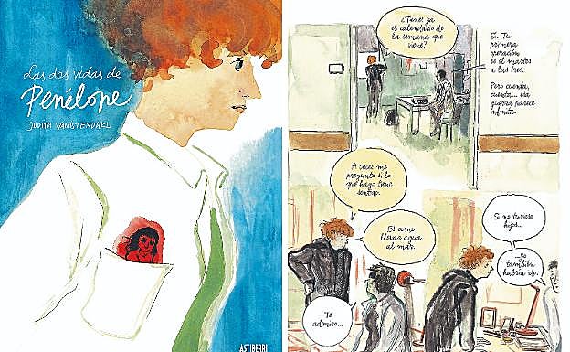 Portada y página de 'Las dos vidas de Penélope'.