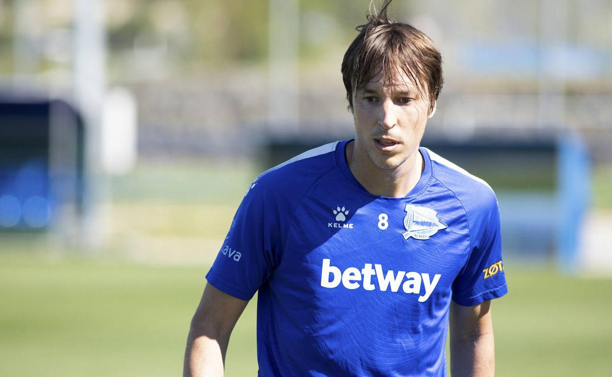 Tomás Pina, durante un entrenamiento en Ibaia.