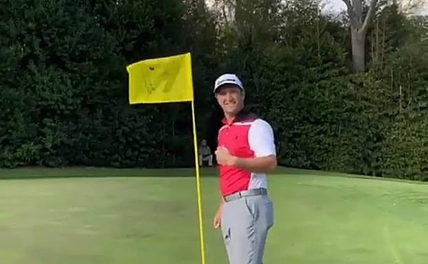 Rahm afina la puntería en el Masters con un hoyo en uno en las prácticas