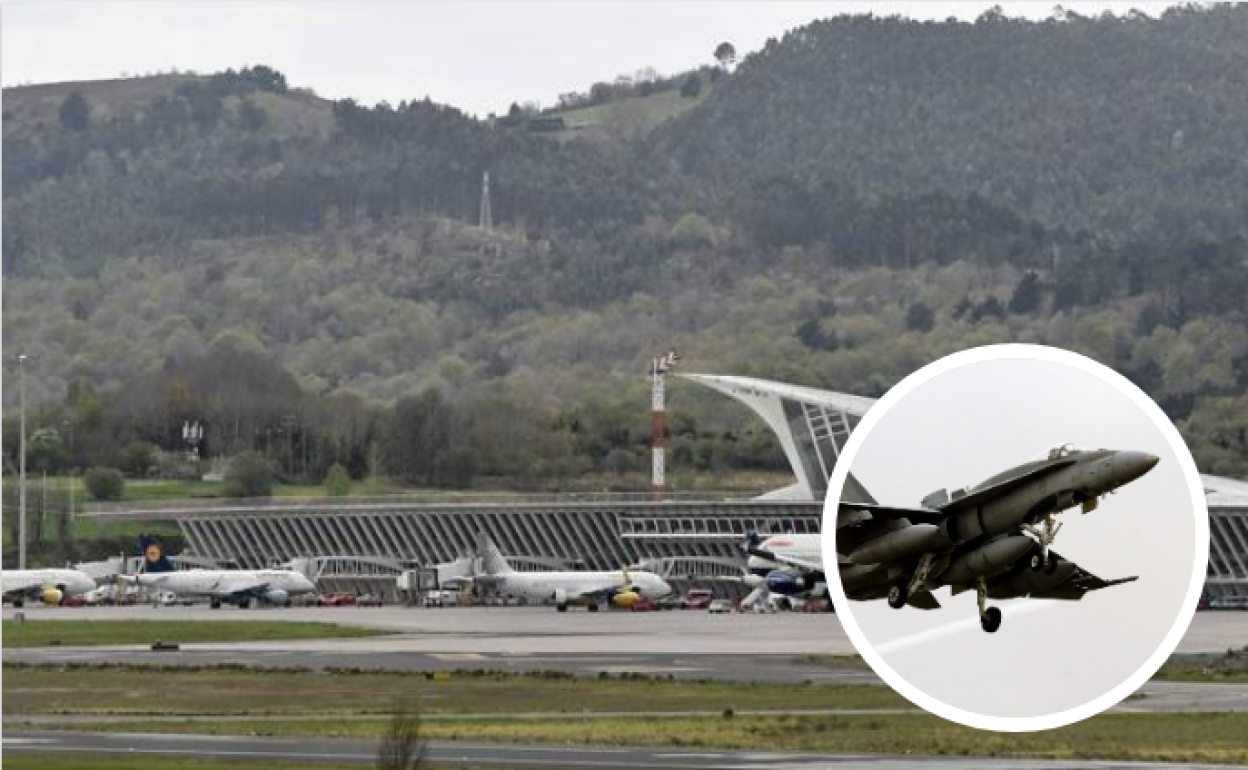 Un F18 como el de la imagen ha sobrevolado Loiu. 