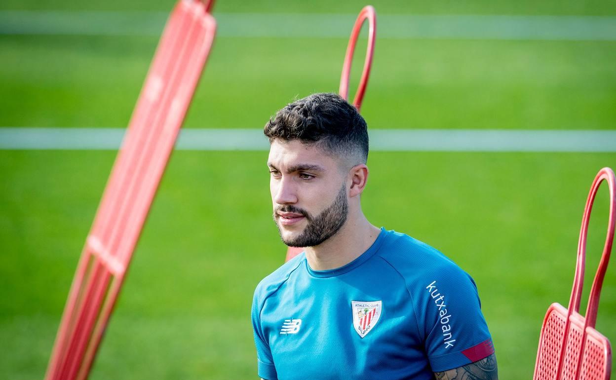 Unai Nuñez, hoy en el entrenamiento de Lezama.