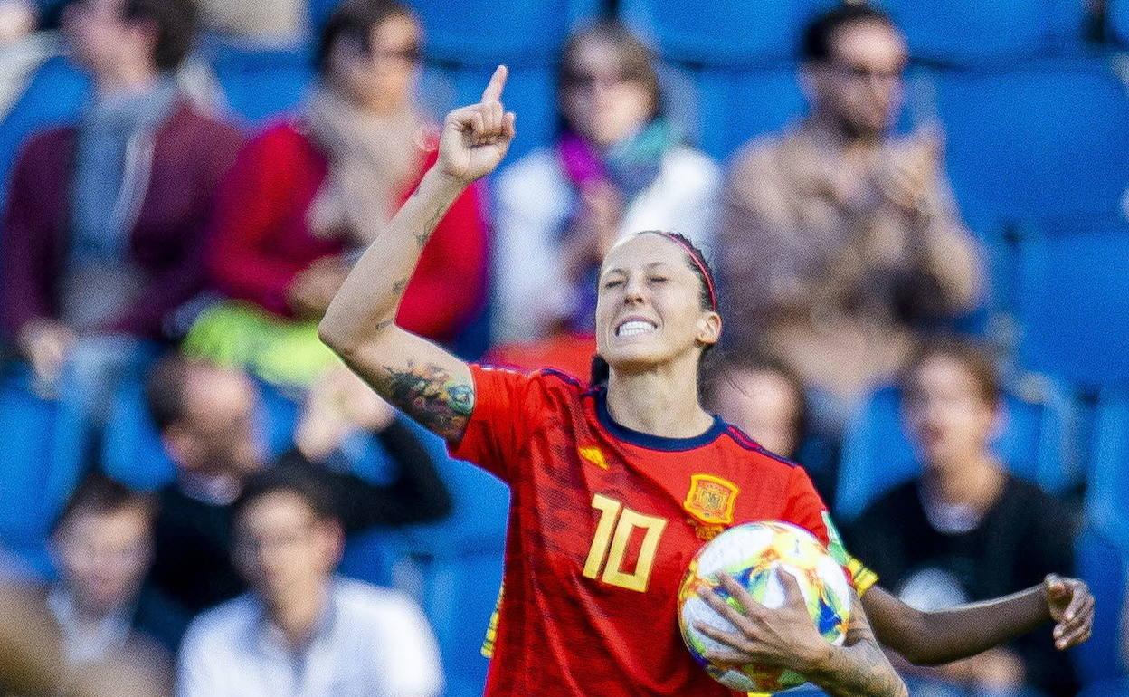 La madrileña celebrando un gol en el pasado Mundial de Francia celebrado en 2019. 